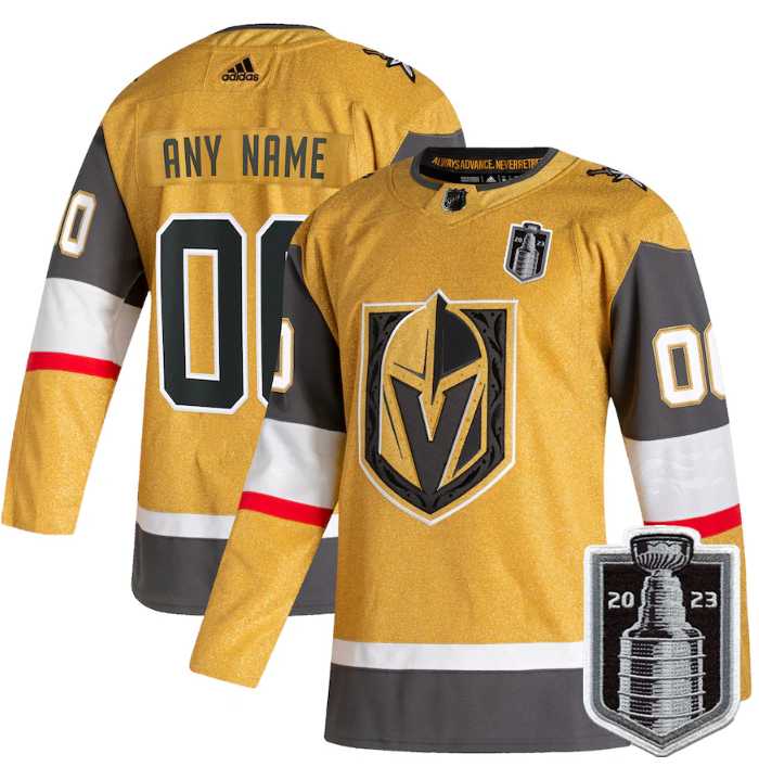 Men%27s Vegas Golden Knights Active Player Custom Gold 2023 Stanley Cup Final Stitched Jersey->customized nhl jersey->Custom Jersey